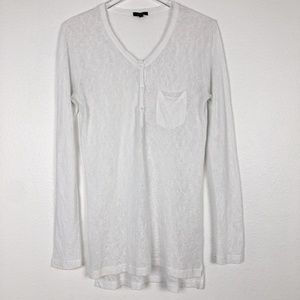 Rails White Long Sleeve Burnout